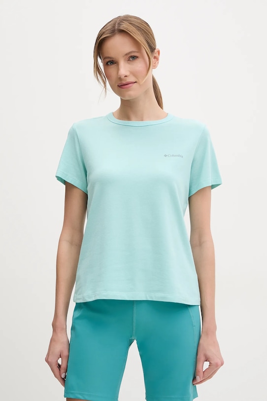 Columbia t-shirt sportowy Sun Trek z elastanem turkusowy 2119711