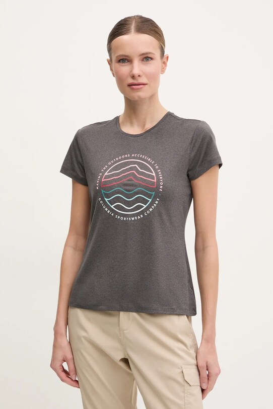 Columbia t-shirt sportowy Sloan Ridge z elastanem szary 2077451