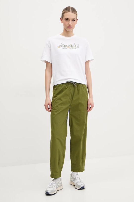 Columbia t-shirt bawełniany Rolling Bend 2119991 biały SS25