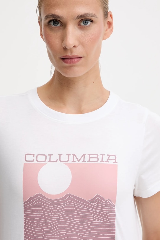 Columbia tricou din bumbac Rolling Bend alb 2120021