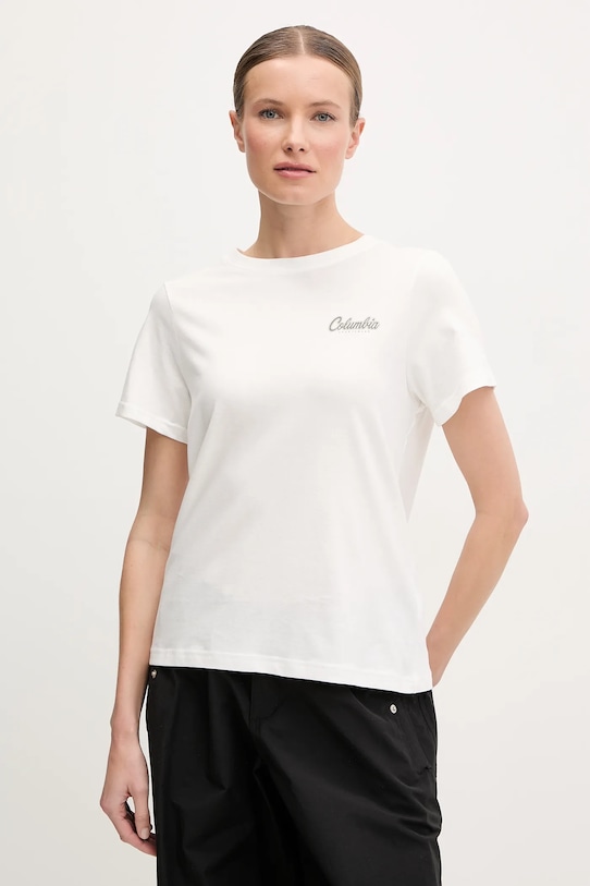 Îmbrăcăminte Columbia tricou din bumbac Rolling Bend 2120021 alb