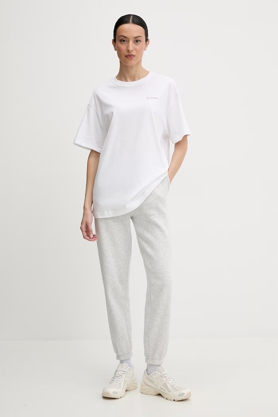 Columbia t-shirt bawełniany Rolling Bend 2120031 biały SS26