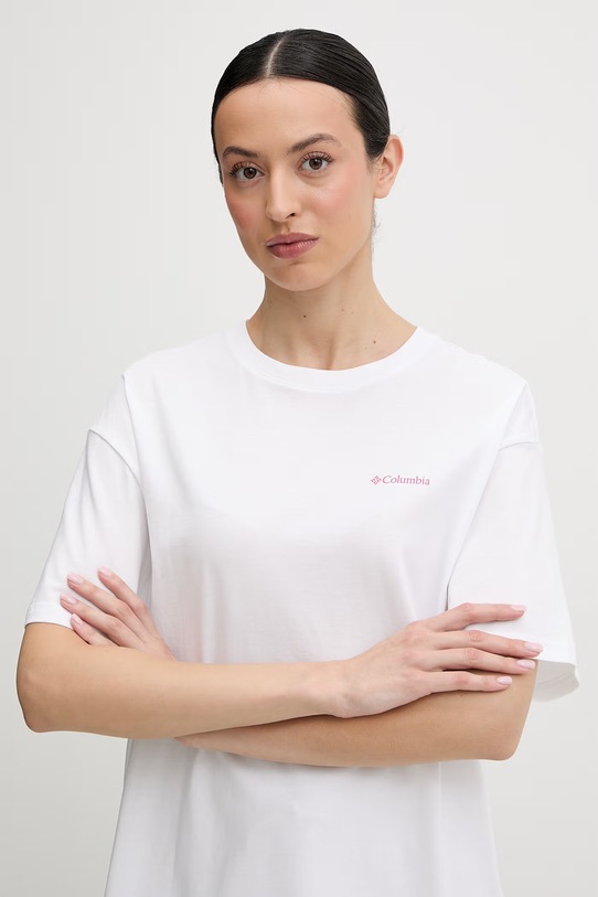 Columbia t-shirt bawełniany Rolling Bend biały 2120031