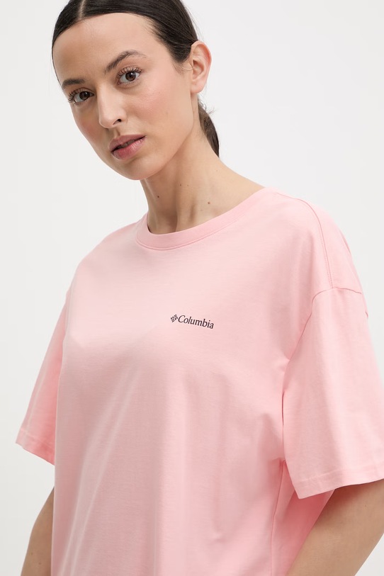 Columbia t-shirt bawełniany Rolling Bend różowy 2120031