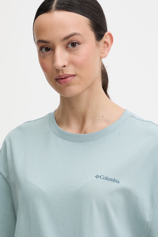 Columbia t-shirt bawełniany Rolling Bend turkusowy 2120031