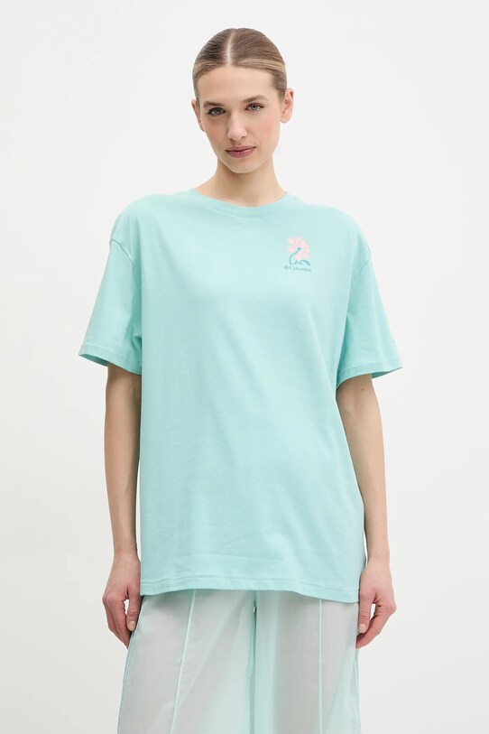 Îmbrăcăminte Columbia tricou din bumbac Rolling Bend 2120031 turcoaz