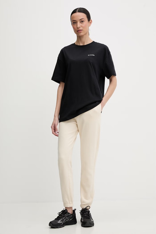 Columbia t-shirt bawełniany Rolling Bend 2120031 czarny SS26