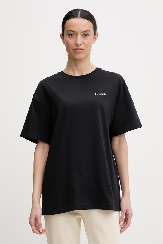 Odzież Columbia t-shirt bawełniany Rolling Bend 2120031 czarny