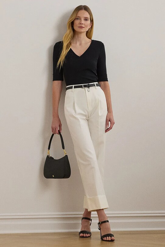 Дрехи Памучна тениска Lauren Ralph Lauren 200815843 черен