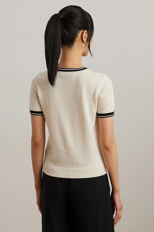 Lauren Ralph Lauren t-shirt bawełniany 200963659 beżowy SS25