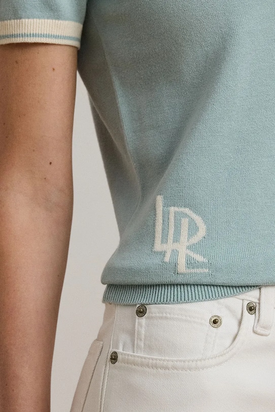 Памучна тениска Lauren Ralph Lauren син 200963659