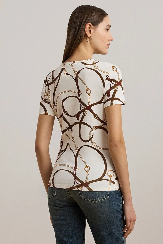 Бавовняна футболка Lauren Ralph Lauren 200963888 бежевий SS25