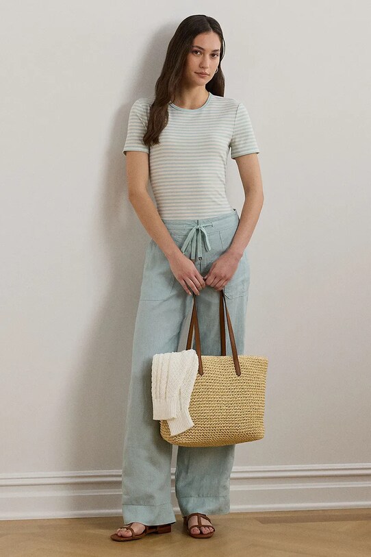 Одежда Хлопковая футболка Lauren Ralph Lauren 200963889 голубой