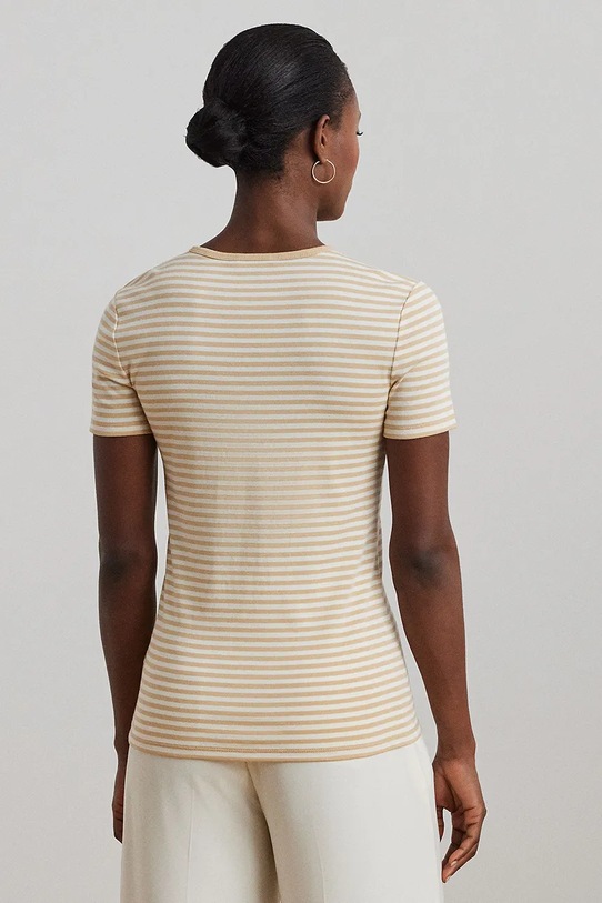 Pamučna majica Lauren Ralph Lauren 200963889 bež SS25