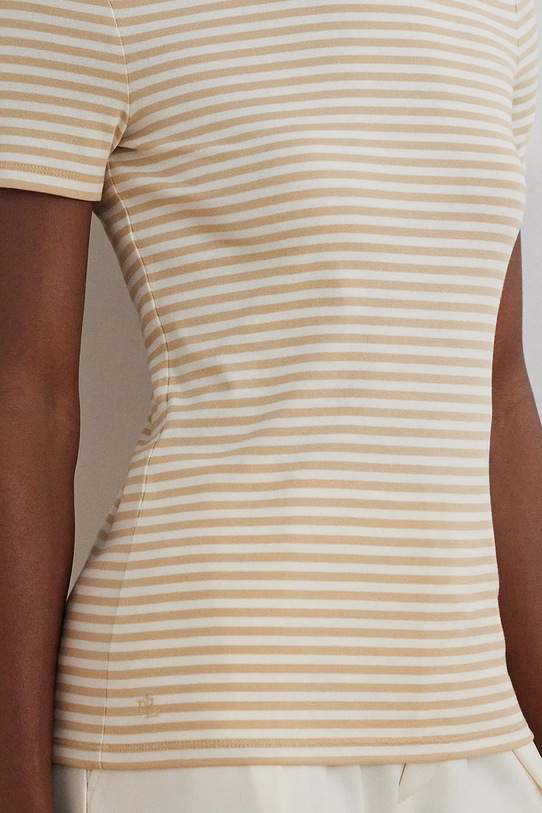 Pamučna majica Lauren Ralph Lauren 200963889 bež
