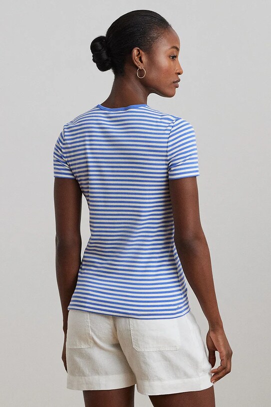 Pamučna majica Lauren Ralph Lauren 200963889 plava SS25
