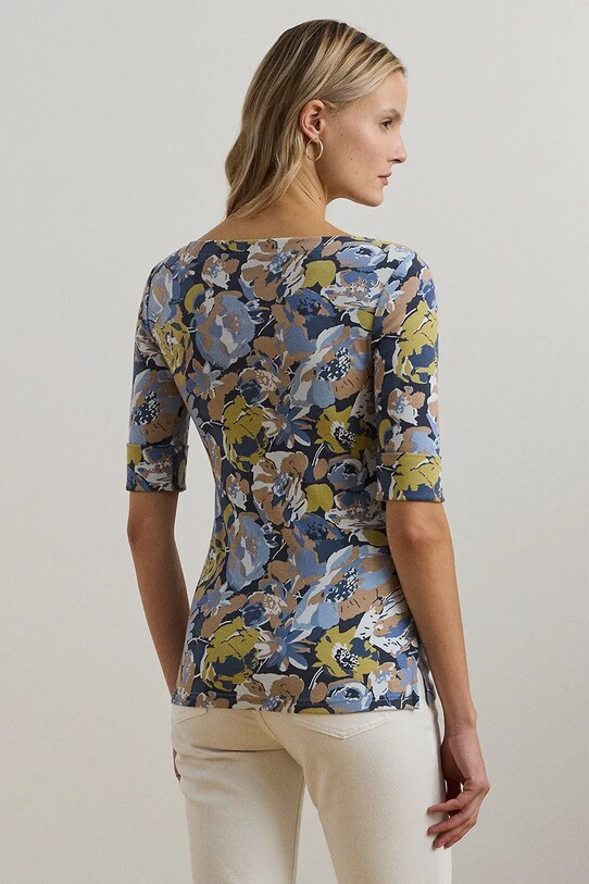Bavlněná halenka Lauren Ralph Lauren 200963890 modrá SS25