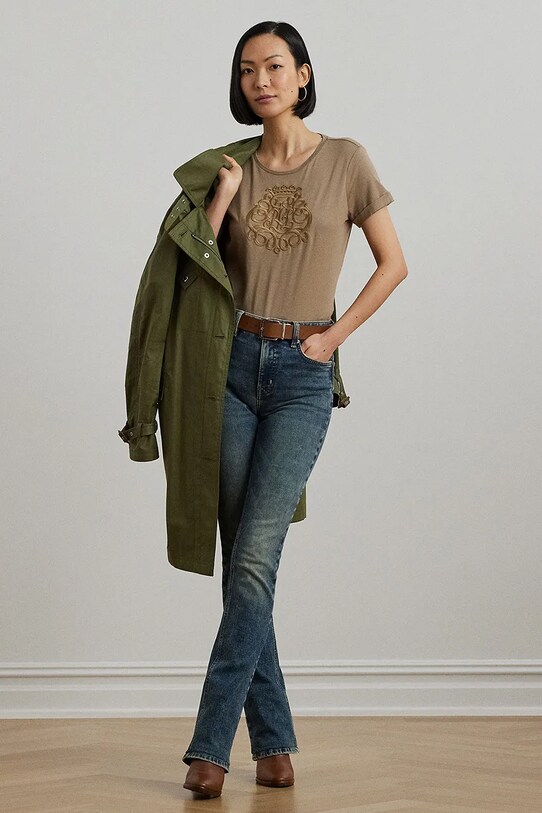 Ρούχα Μπλουζάκι Lauren Ralph Lauren 200963905 καφέ