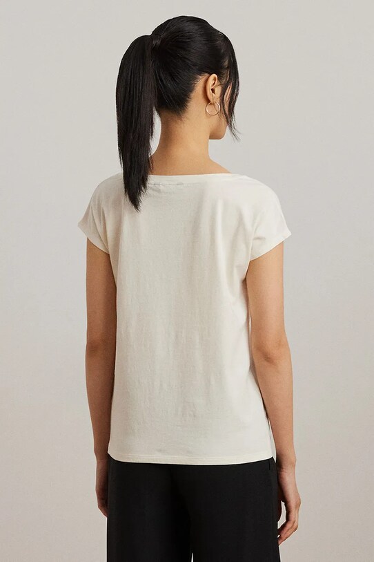 Lauren Ralph Lauren t-shirt bawełniany 200963933 beżowy SS25