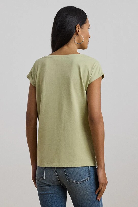 Бавовняна футболка Lauren Ralph Lauren 200963933 зелений SS25