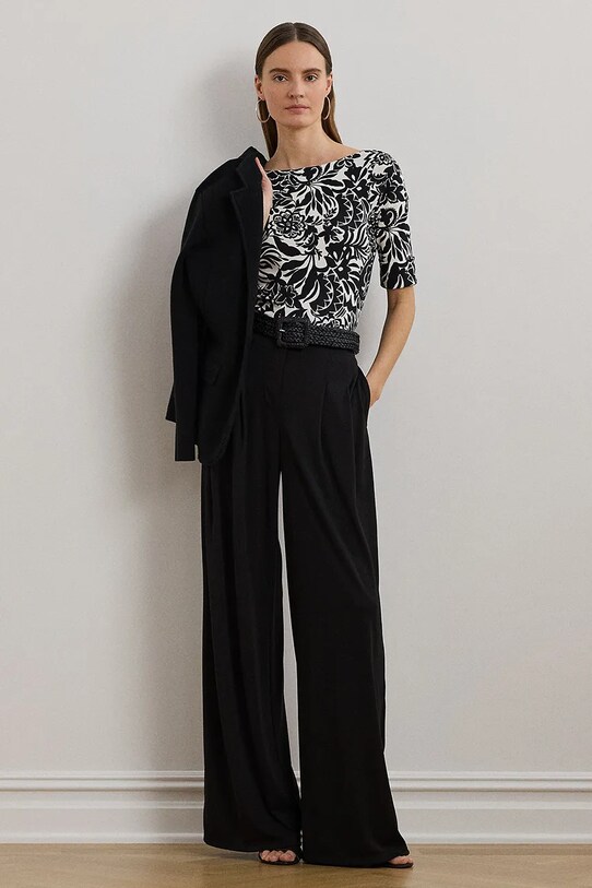 Памучна блуза Lauren Ralph Lauren 200963940 черен SS25