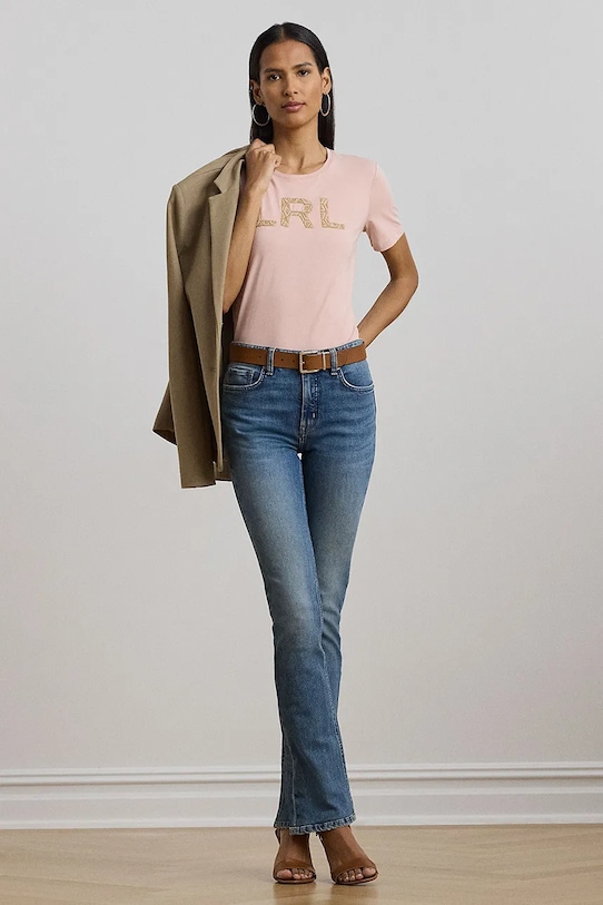 Дрехи Памучна тениска Lauren Ralph Lauren 200963950 оранжев