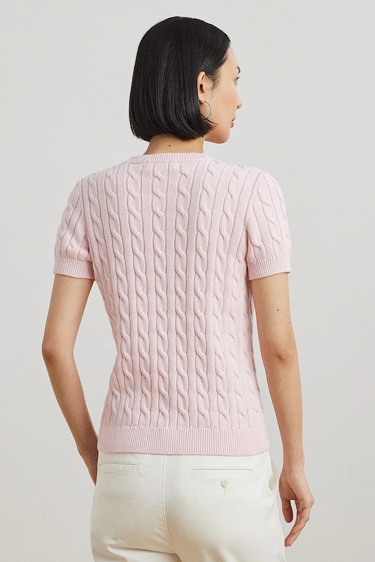 Bavlněný svetr Lauren Ralph Lauren 200965880 růžová SS25