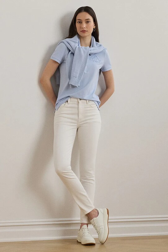 Odzież Lauren Ralph Lauren polo bawełniane 200966129 niebieski