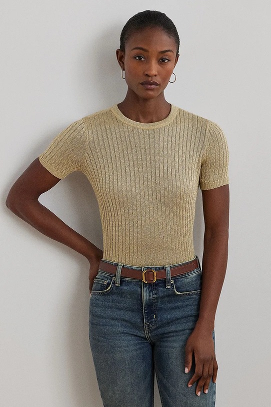 Blúzka Lauren Ralph Lauren slim hnedá 200968927