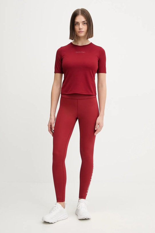 Calvin Klein Performance t-shirt treningowy LVGWS4K238 bordowy AW25