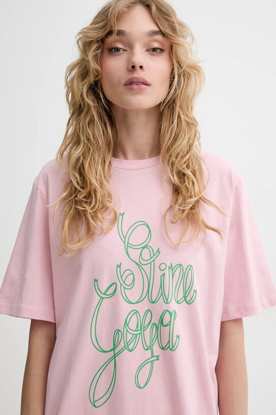 Βαμβακερό μπλουζάκι Stine Goya ροζ SG.SS25.T009.2243P