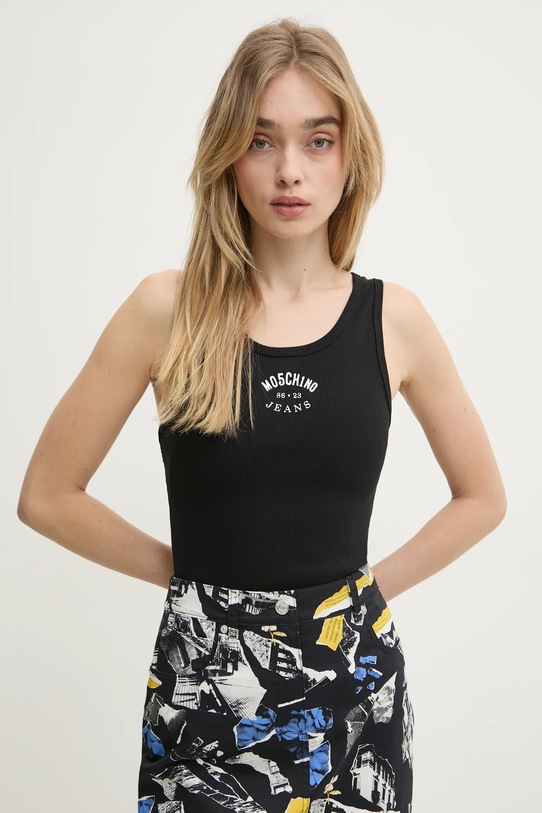 Moschino Jeans top print negru 0804.3230