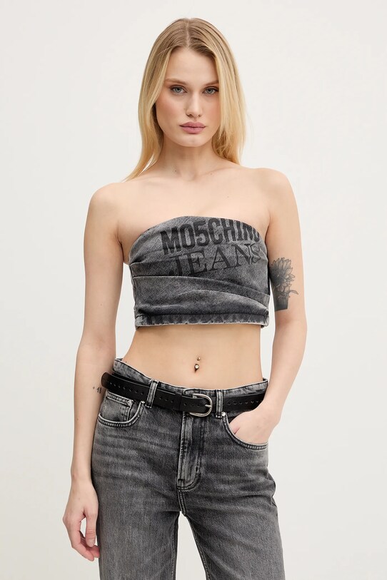 Топ Moschino Jeans вталена сив 0810.3219