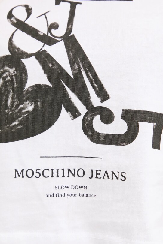 Moschino Jeans top din bumbac 1211.3229 alb