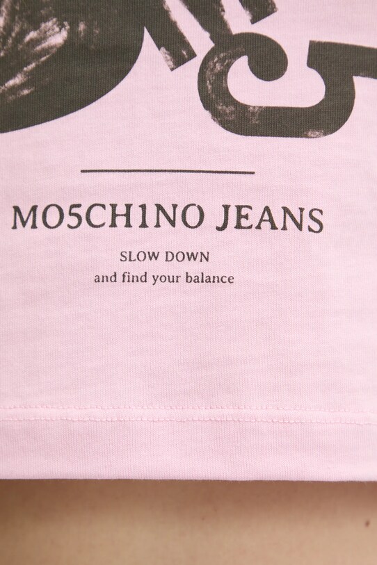 Бавовняний топ Moschino Jeans 1211.3229 рожевий