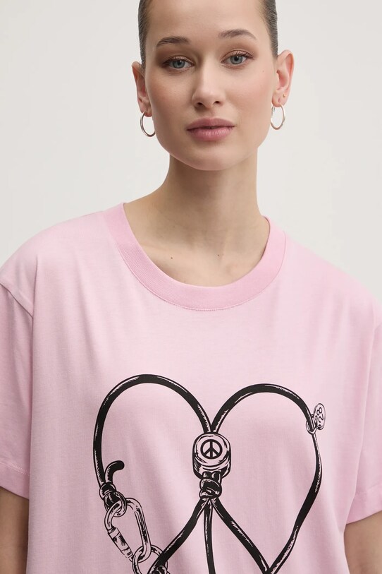 Moschino Jeans tricou din bumbac roz 0709.3229