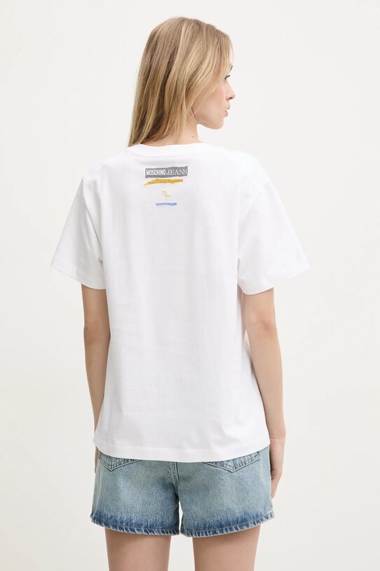 Oblačila Bombažna kratka majica Moschino Jeans 0708.3229 bela