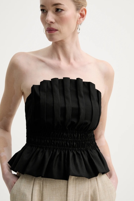 Top Gestuz bez uzorka crna 10909868