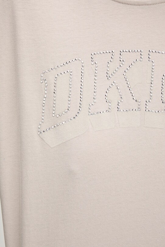Хлопковая футболка Dkny DP5T1119 бежевый