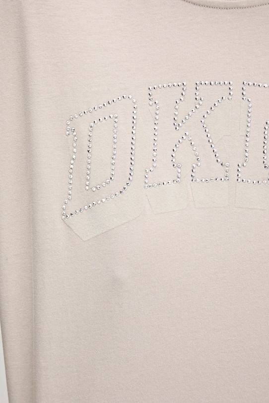 Хлопковая футболка Dkny DP5T1119 бежевый