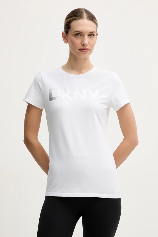 Dkny t-shirt z elastanem biały DP5T9923