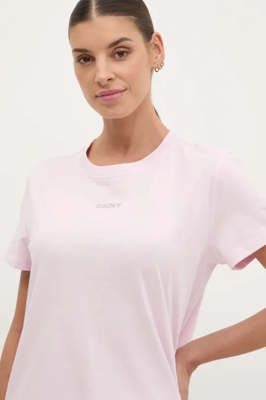 Dkny t-shirt bawełniany różowy DP5T9994