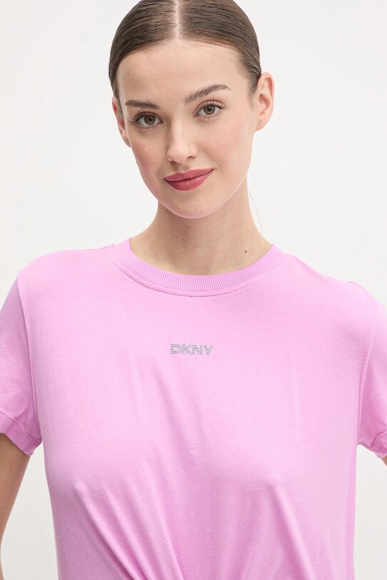 Хлопковая футболка Dkny фиолетовой DP5T9994