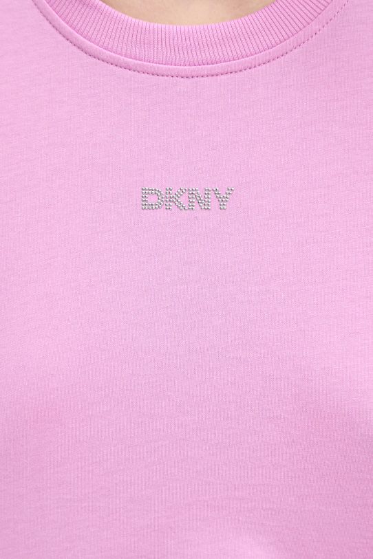 Бавовняна футболка Dkny DP5T9994 фіолетовий