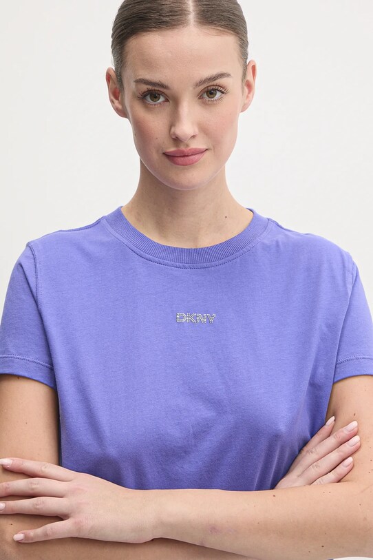 Хлопковая футболка Dkny фиолетовой DP5T9994