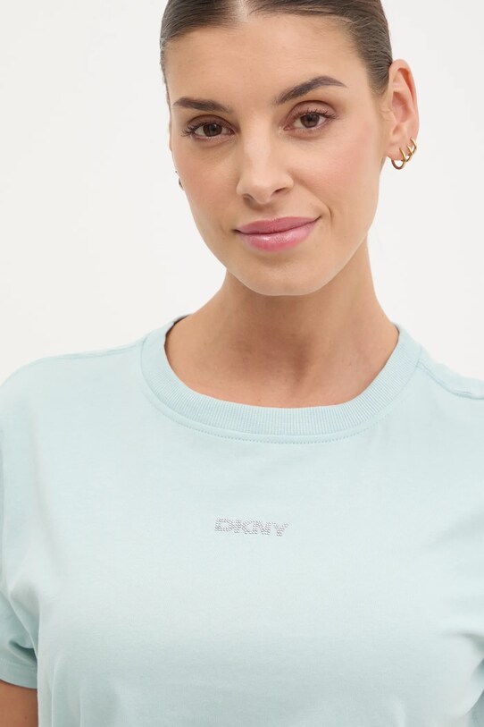 Хлопковая футболка Dkny бирюзовый DP5T9994