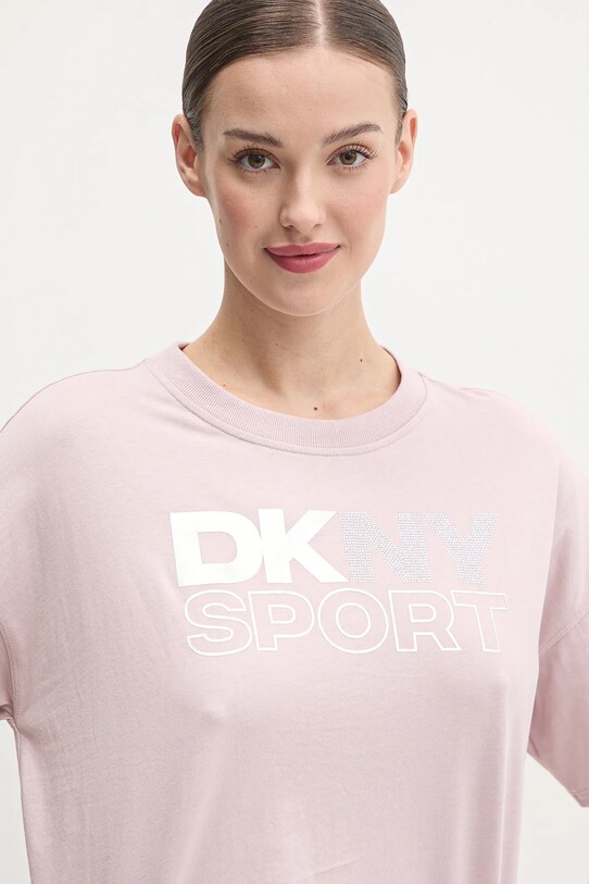 Bombažna kratka majica Dkny roza DP5T1121