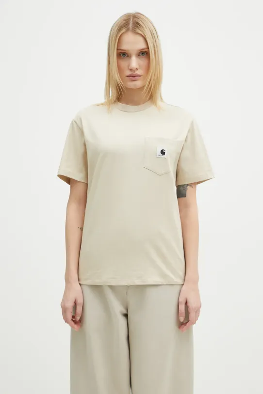 Carhartt WIP cotton t-shirt Pocket regular beige I032215.2LPXX