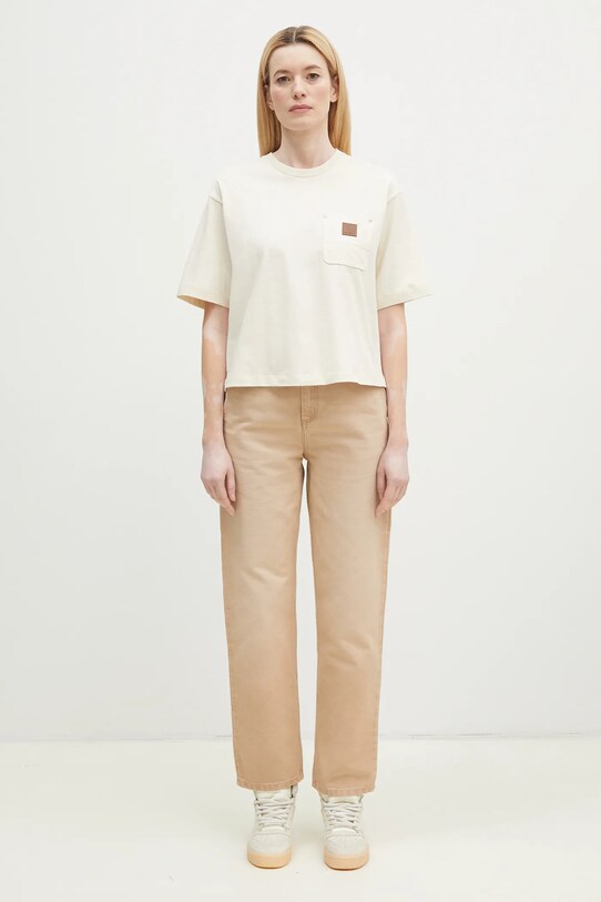 Хлопковая футболка Carhartt WIP Eldon I034376.05XX бежевый