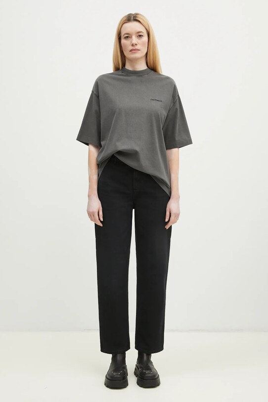 Bavlnené tričko Carhartt WIP Lumo I034377.89GD sivá